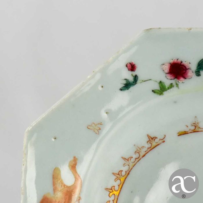 Travessa Porcelana China, Flores e Garças Período Qianlong, séc. XVIII