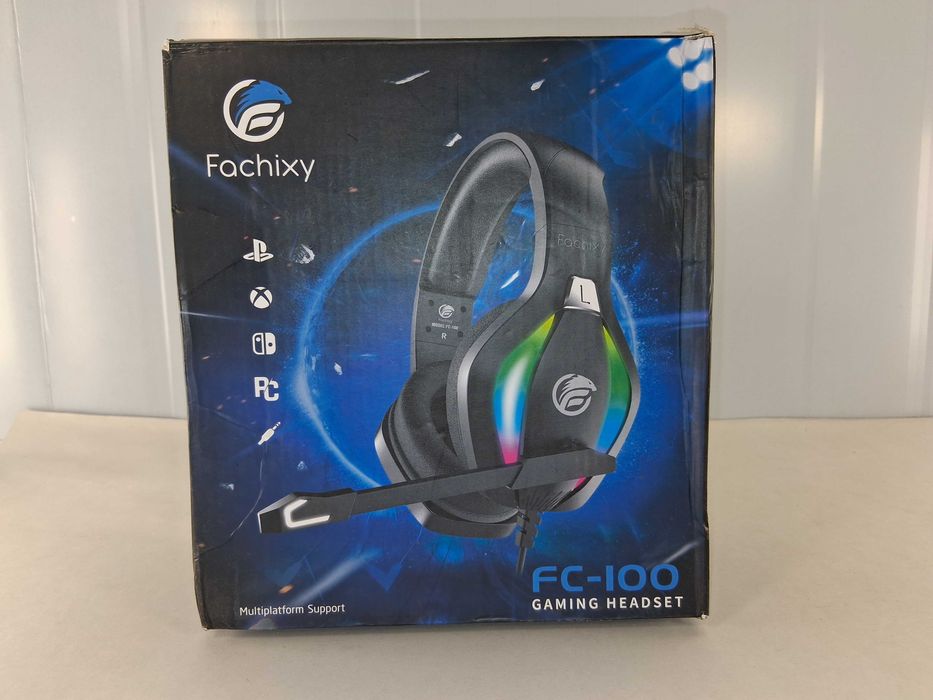 N229 Fachixy FC-100 Słuchawki Gamingowe RGB Mikrofon Multiplatform