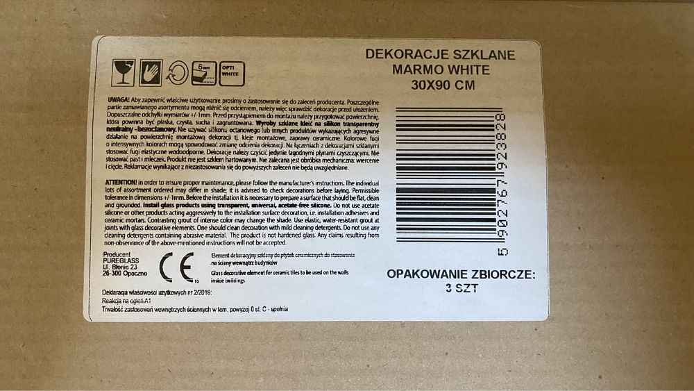Dekor Marmo Szkalny 1szt