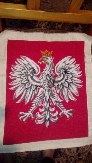 Godło Polski haft krzyżykowy