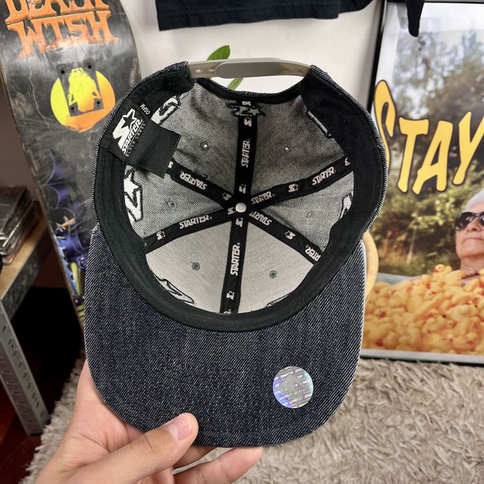 Czapka z Daszkiem Starter Reflective Denim New Era Rap Snap Back Y2k