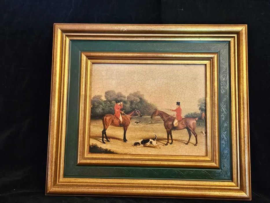 Conjunto de 5 quadros equestres