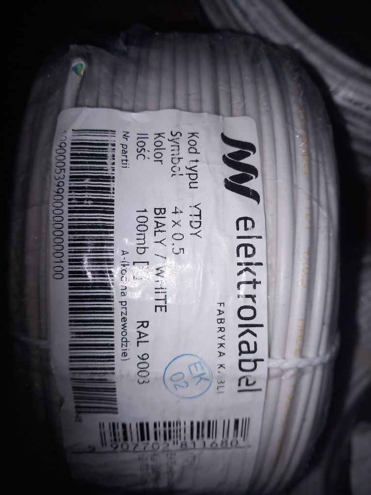 OkAZJA Przewód 8x0.5 i 4x0.5 ytdy  100m  elektrokabel