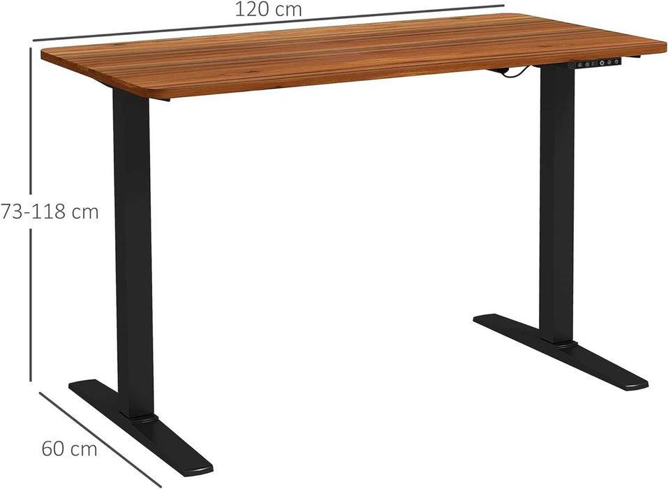 Secretária elétrica altura ajustável entre 73-118cm tampo 120x60 NOVO