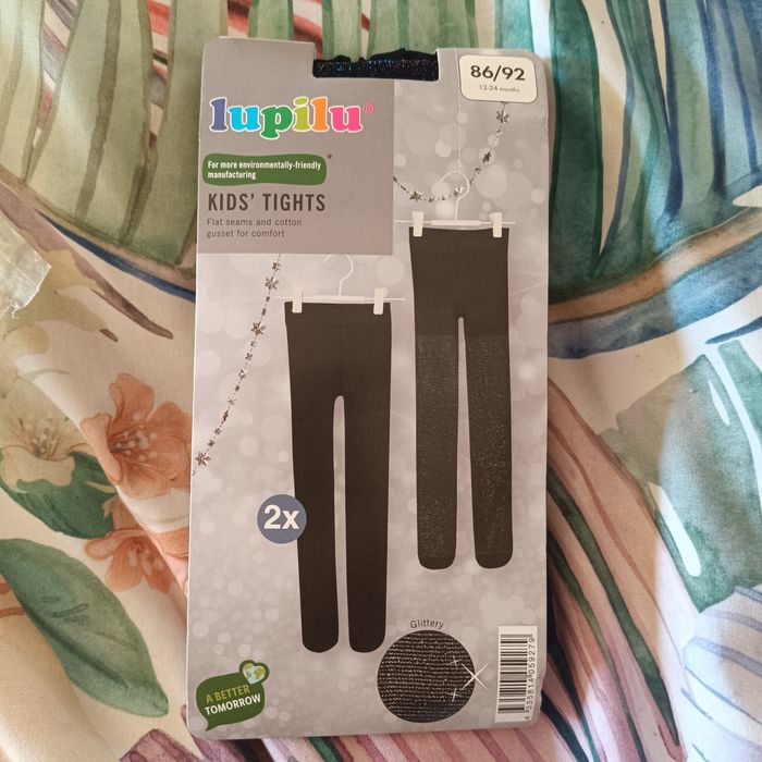 Nowe dziecięce rajstopy z efektem świecącego brokatu,2 szt., lupilu