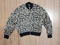Mohito oversize panterka futerko sweter bluza kurtka złoty zamek XL