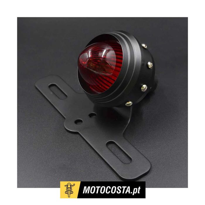 Farolim traseiro metal LED suporte matrícula