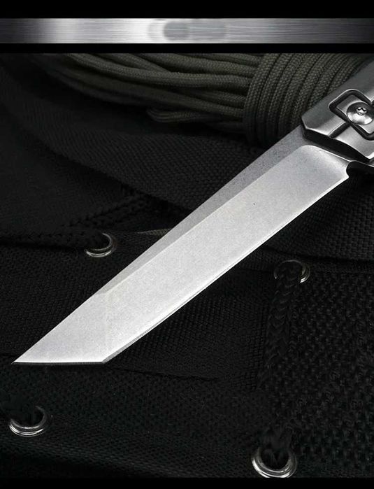 NÓŻ składany taktyczny EDC z ostrzem Tanto lekki, blokada stal D2 NS19