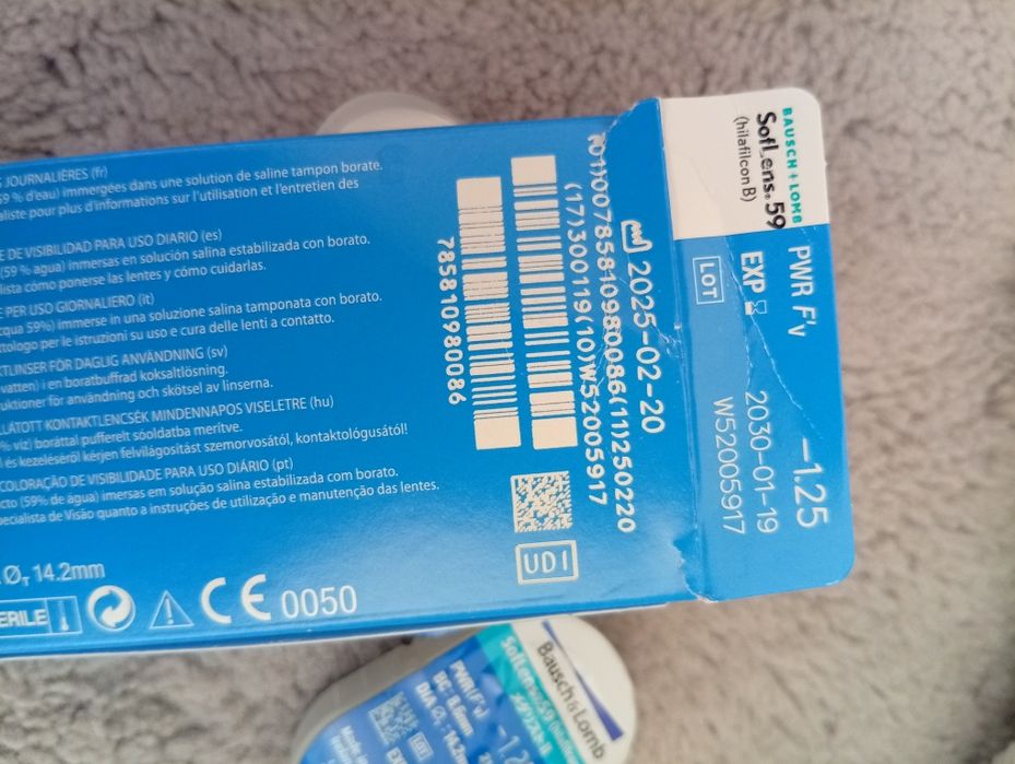 Soczewki kontaktowe -1.25 Baush & Lomb