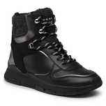 Buty zimowe 39 damskie Tommy Hilfiger czarne z kozuchem sznurowane