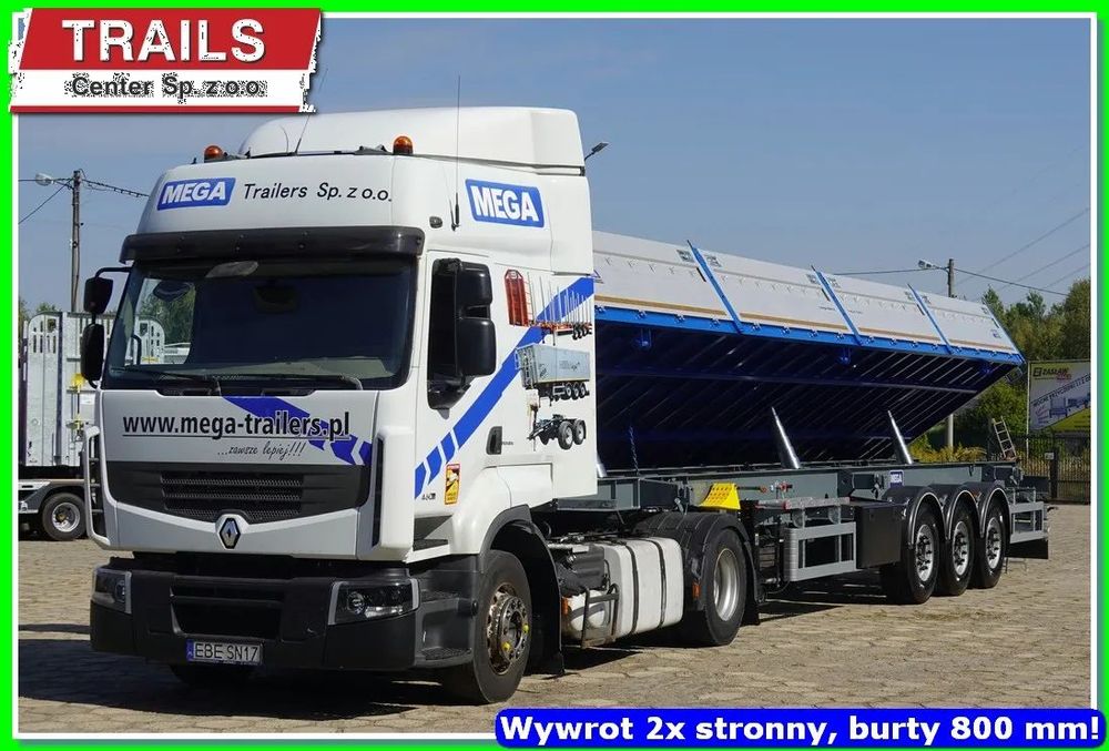 25 m³ wywrotka - platforma, 2-stronna, HARDOX 450 !!!  WYWROTKA 2x stronna + odpinane burty 800 mm, 3 osie, stelaż z plandeką