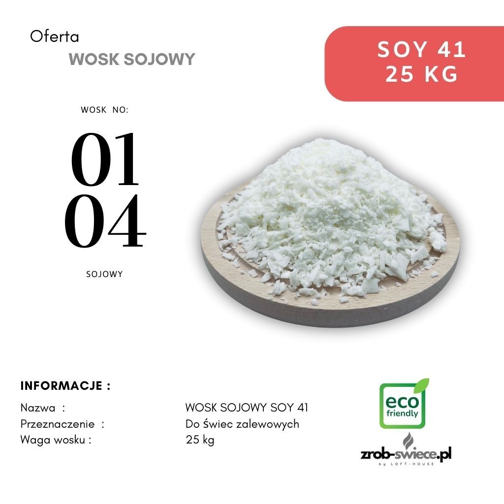 Naturalny wosk sojowy  SOY41  25 kg