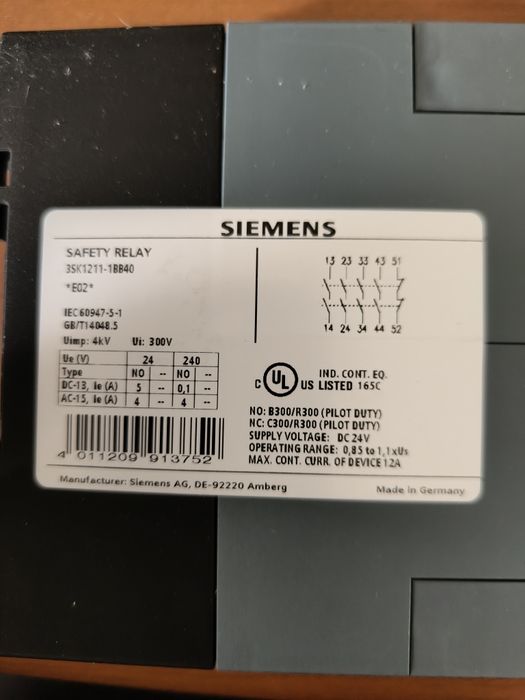 Relé segurança Siemens sirius