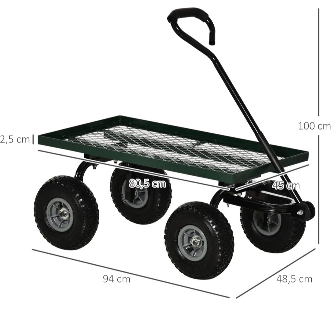 Wózek transpprtowy magazynowy ogrodowy max 150kg 94x48cm