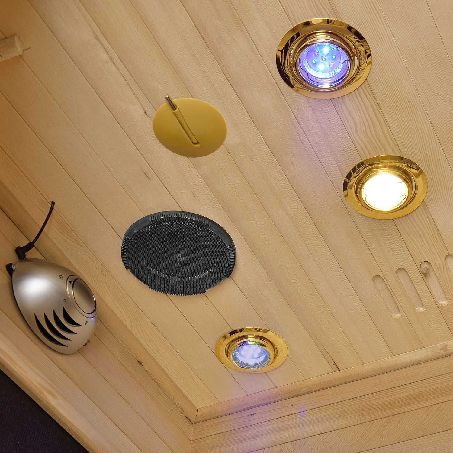 Sauna Infrared Mała  podczerwień Drewniana 230V Radio Głośniki LED RGB