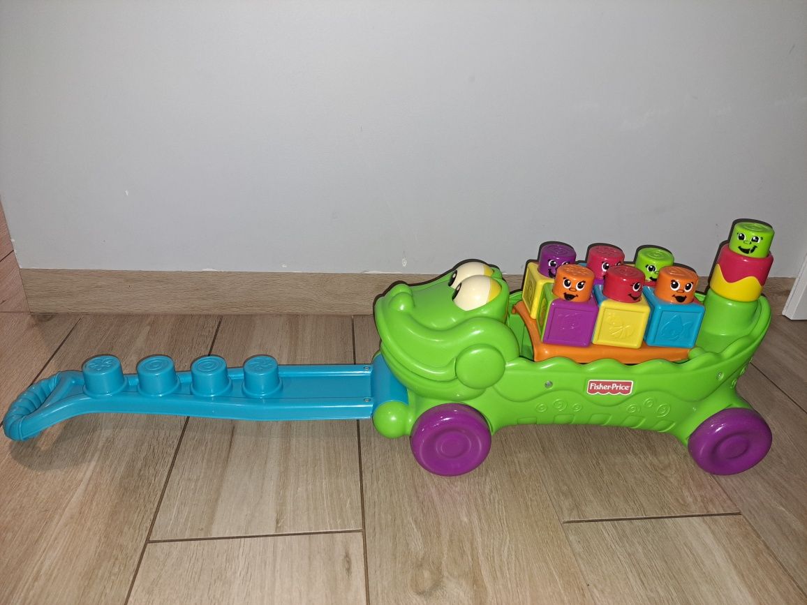 Fisher Price - wesołe klocki - krokodyl, pociąg  i klocki z cyferkami