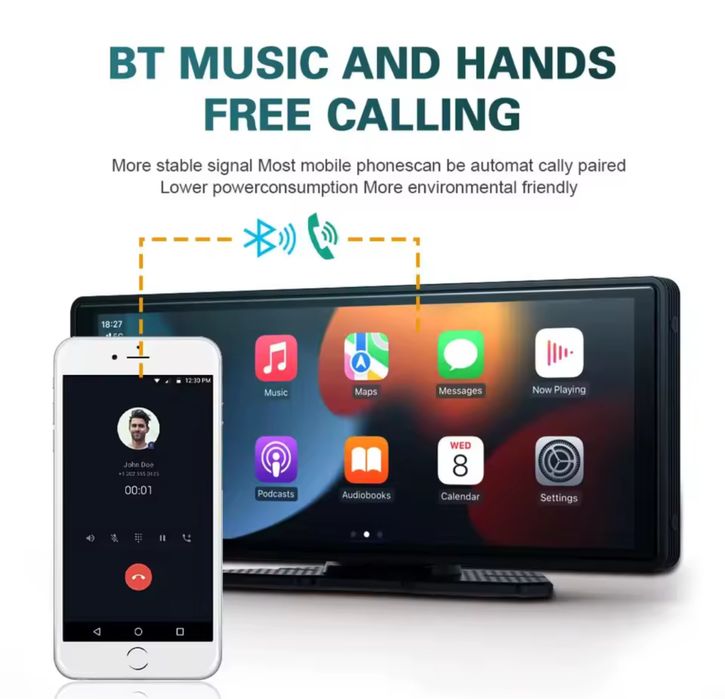 Multimidea 10.2” wifi CarPlay e AndroidAuto