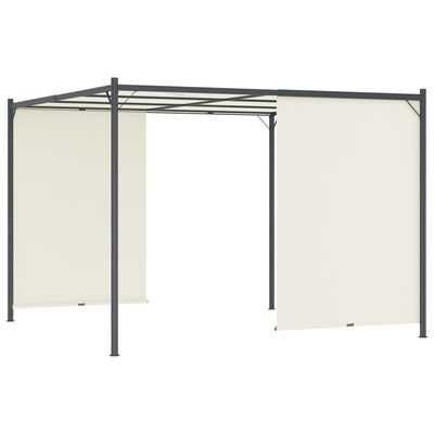 Pergola z regulowanym dachem, śmietankowa, 3x3 m, stal antracyt