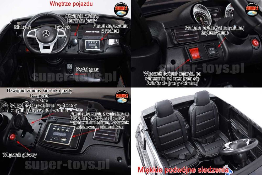 Auto na akumulator Mercedes GLS Dla 2 dzieci WYSOKA JAKOŚĆ Gratisy