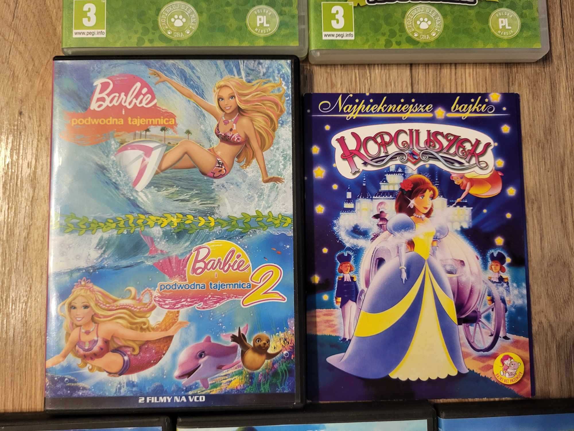 ZESTAW 9 fajnych płyt bajek Barbi Shrek Młody doktor