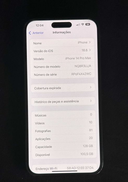 iPhone 14 Pro Max APPLE (6.7'' - 128 GB - Roxo Escuro com garantia 2