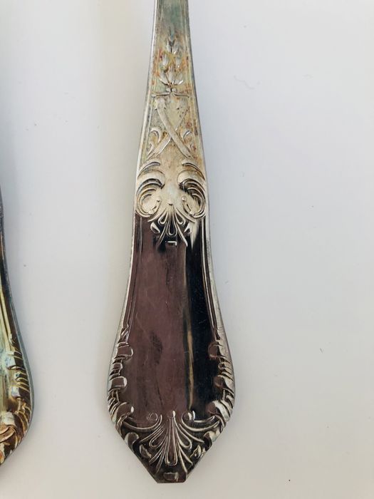 Hefra duże Sztuće posrebrzane komplet do salatki łyżki antyk