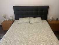 Conjunto cama casal c/colchao + mesinhas