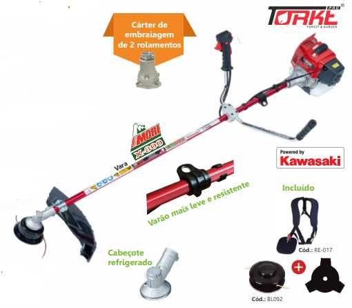 TRKTJ53 EVO (2R)Roçador 53,2cm3 2,68Cv motor Kawasaki Profissional