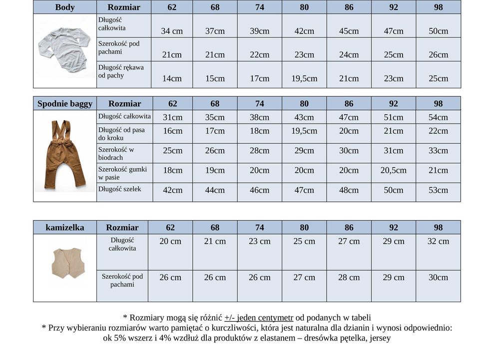 Garniturek dla dziecka na chrzest roczek urodziny kamizelka BRĄZ 92