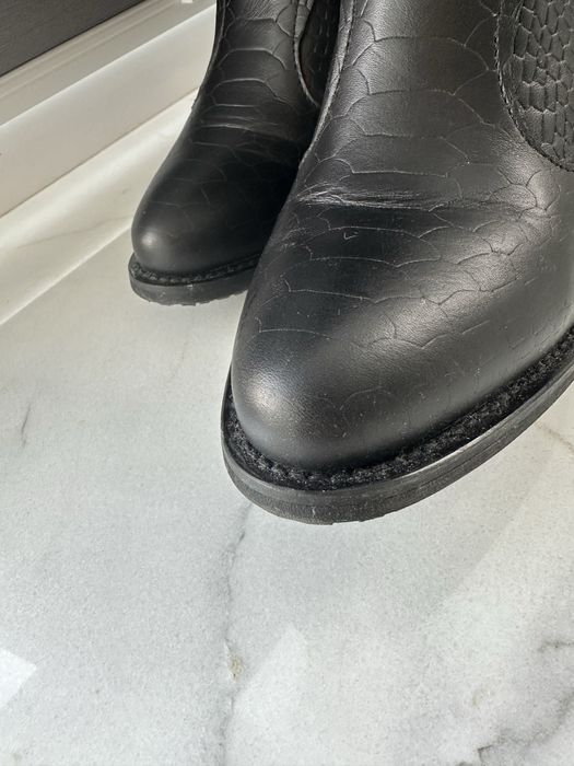 Чоботи козаки шкіряні, легке утеплення