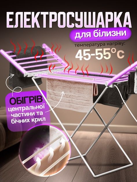 Сушарка для білизни електрична сушка електросушарка складна підлогова