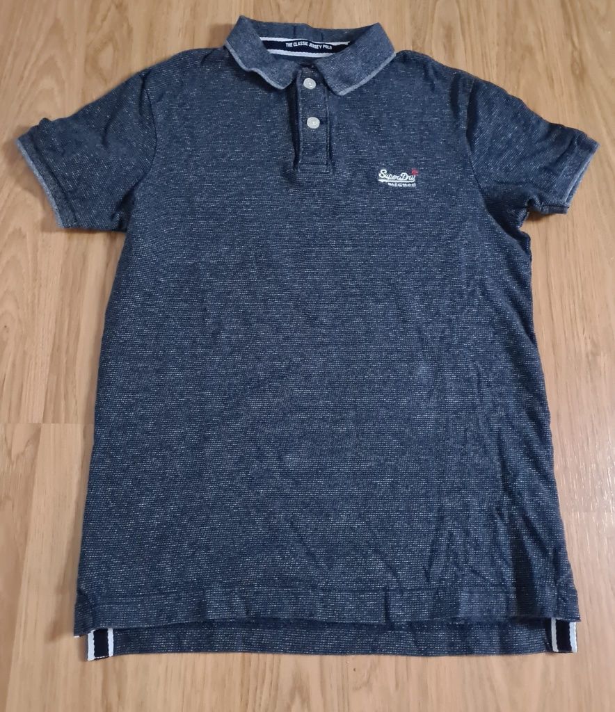 SuperDry męska koszulka polo jersey S granatowa