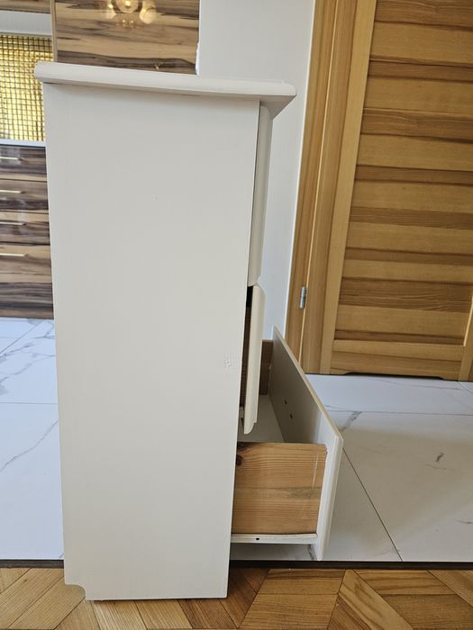 Biała, DREWNO drewniana szafka pomocnicza pod umywalkę / do salonu lub