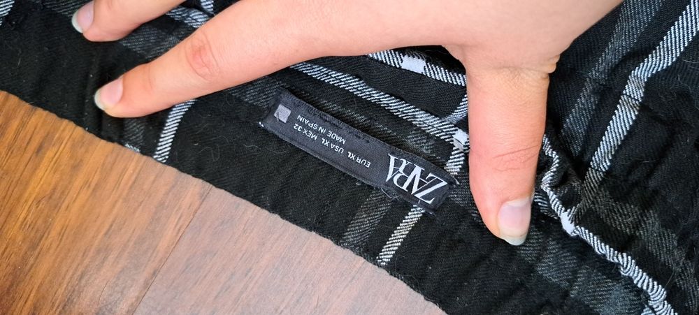 Zara spodnie w kratę r.XL