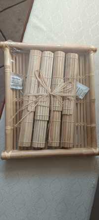 Bambusowa tacka z serwetkami