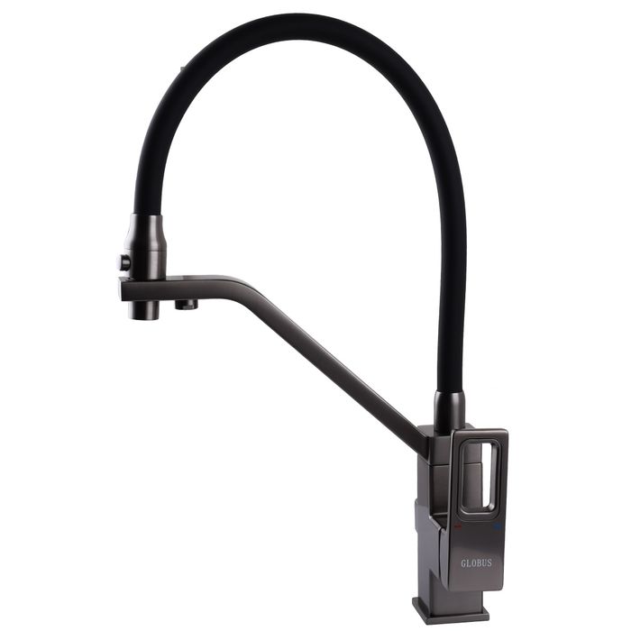 Смеситель для кухни под фильтр осмос GLOBUS (латунь графит)