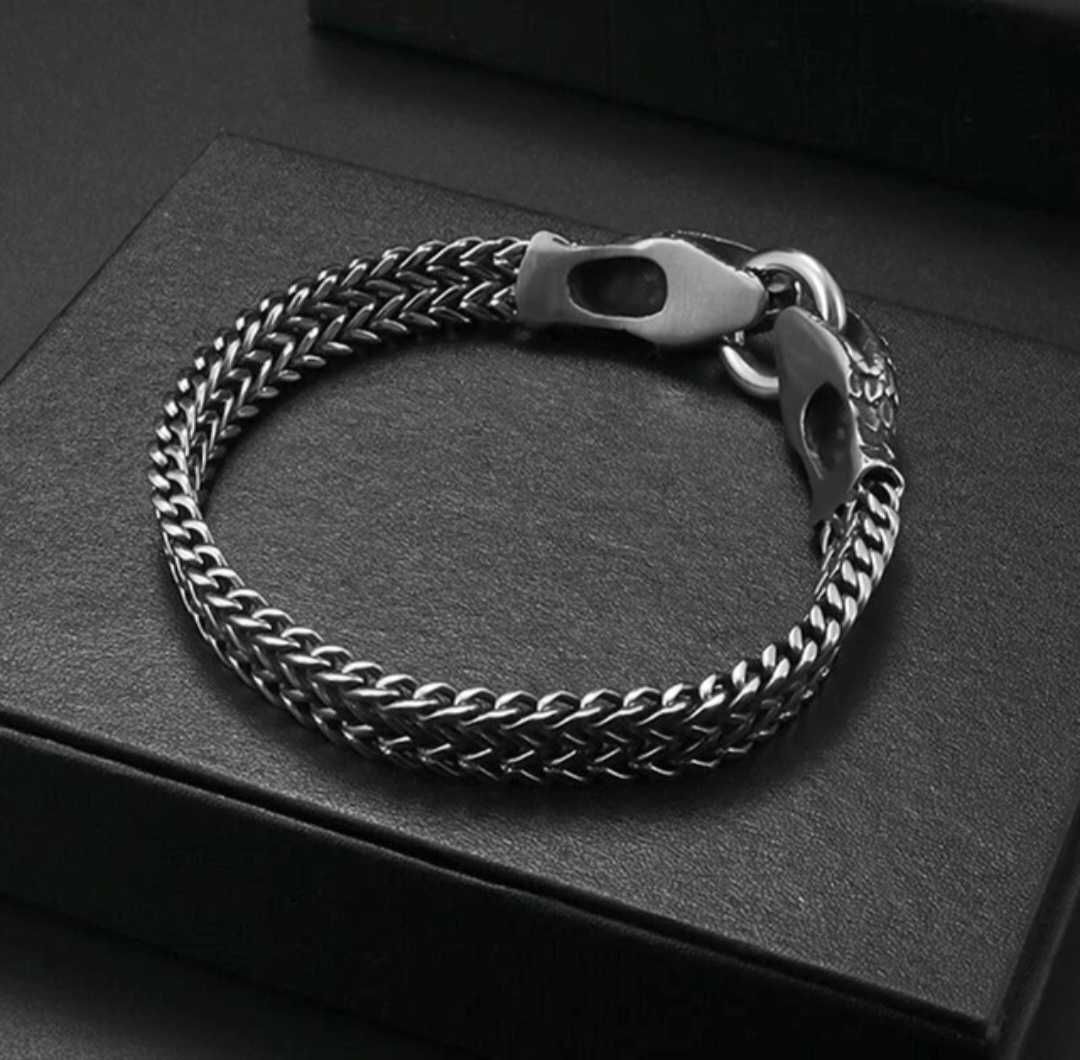 Pulseira bracelet homem liga aço masculina snake