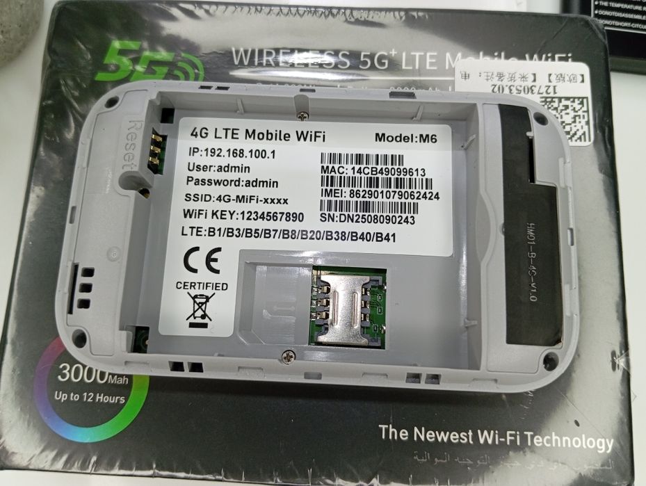 ‼️Портативний модем M6 з LED-дисплеєм 4G LTE роутер 3000mAh 300Mbps ‼️