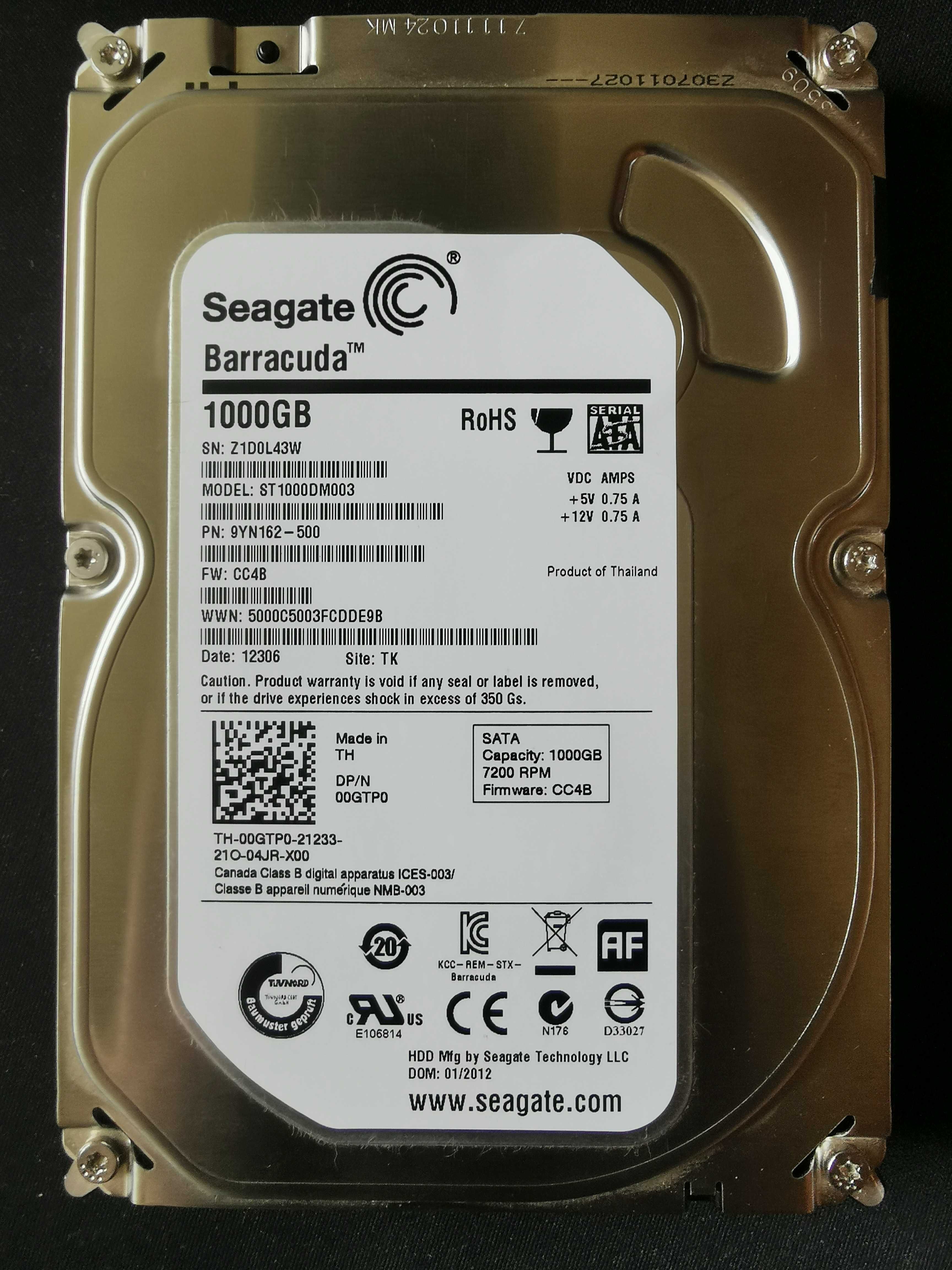 Dysk Seagate Barracuda 1TB SATA III 7200rpm