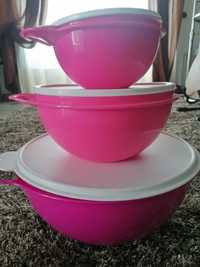Conjunto de tupperwares rosa