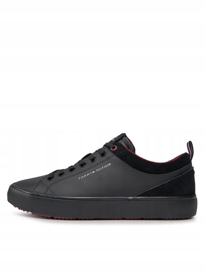 Tommy Hilfiger 43 Buty Męskie Hi Vulc Cleat Low Lth  Czarne T253