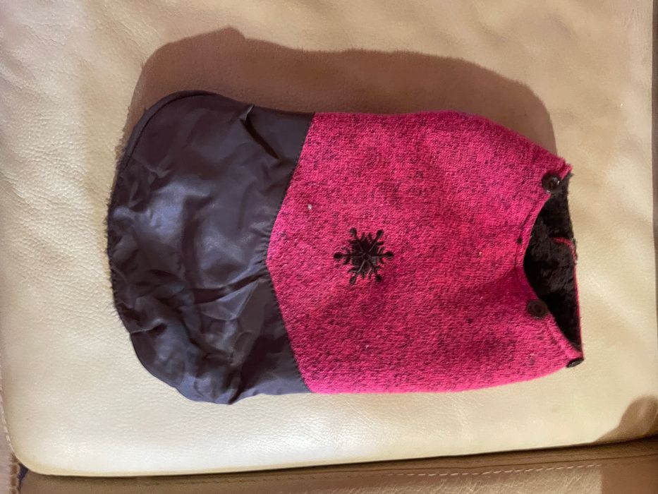 Vestido para cachorro forrado pelo de ovelha imitação
