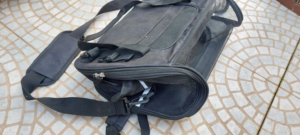 Transportador para cães e gatos respirável, dobrável, impermeável