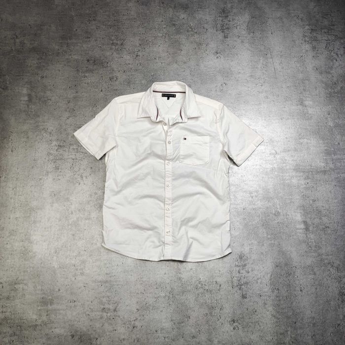 MĘSKA Koszulka PREMIUM Biała Krótki Rękaw Elegancka Tommy Hilfiger