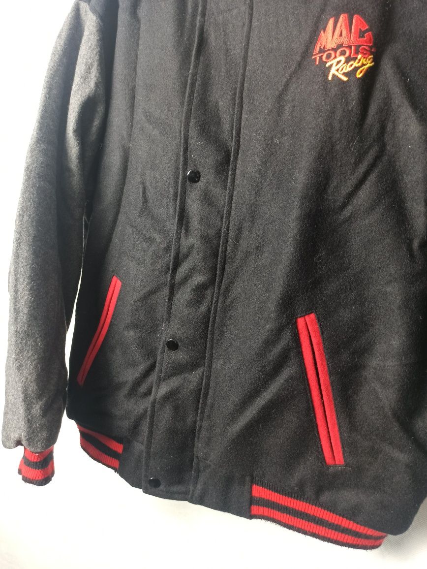 90s Vintage Wool Mac Tool Racing Varsity Jacket kurtka wełniana