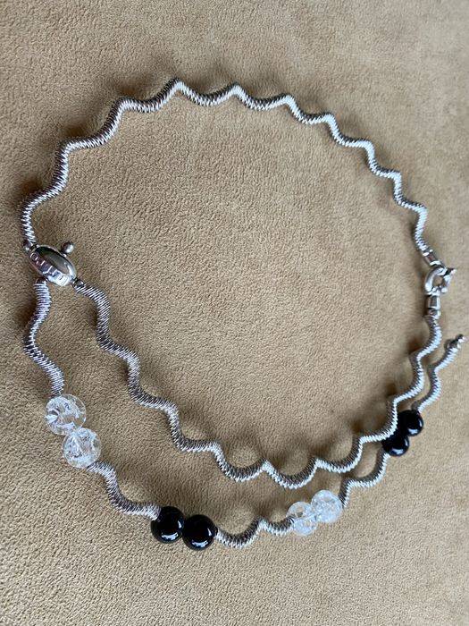 Colar em prata 925,com contraste.