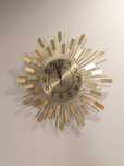 Zegar ścienny wiszący złoty Sunburst