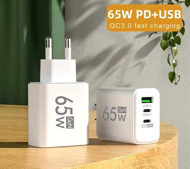 Ładowarka Sieciowa APD-60 65W GaN 2x USB-C + 1x USB-A PD&QC