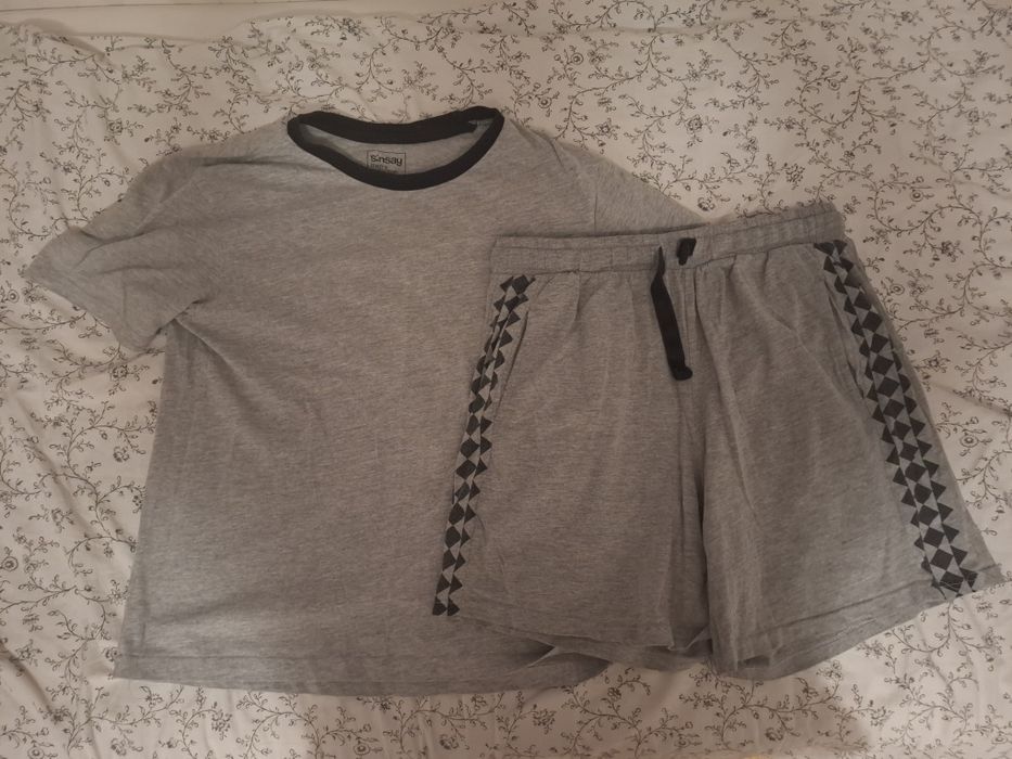 Piżama dwuczęściowa męska szara