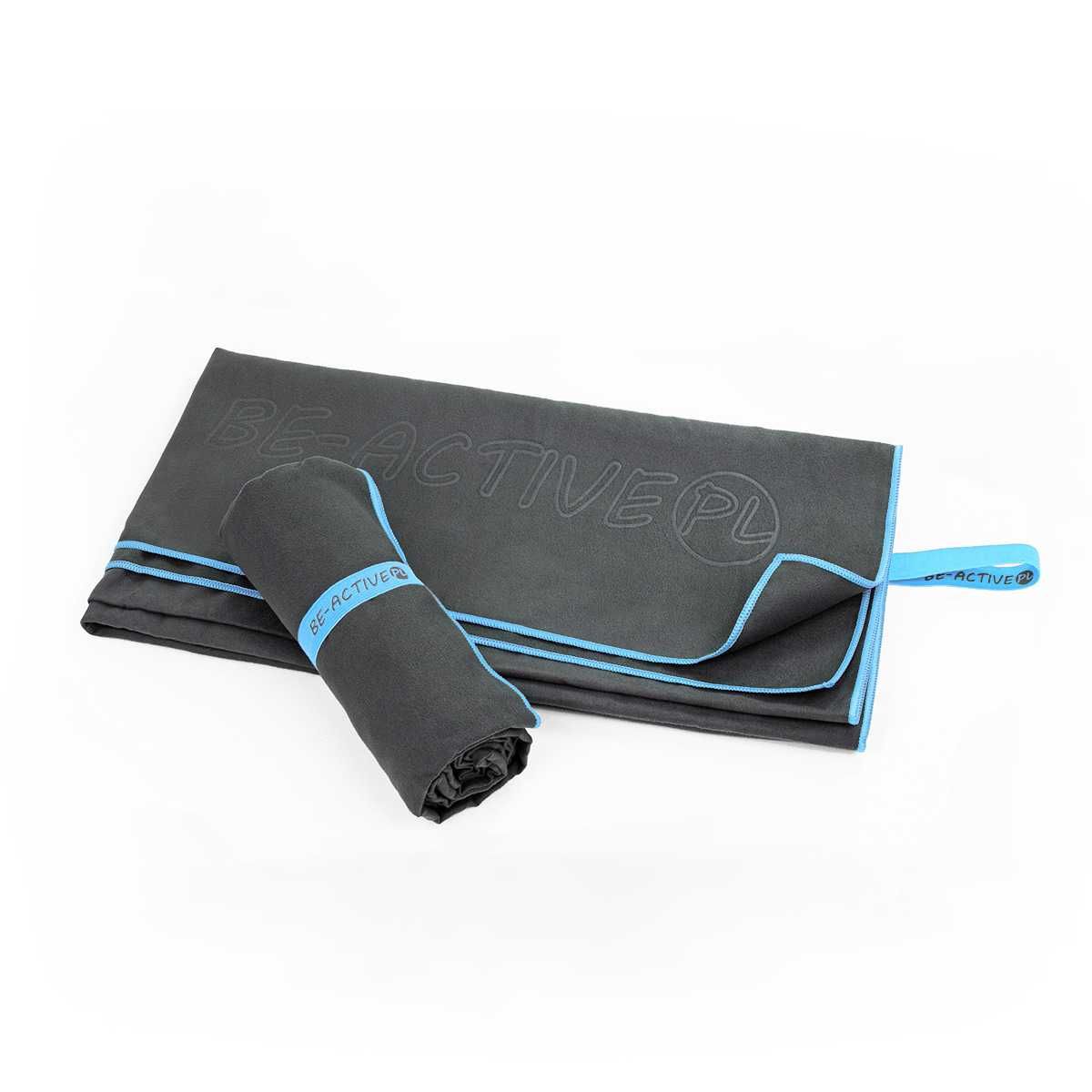 Ręcznik szybkoschnący z mikrofibry 130x80cm szaro-niebieski